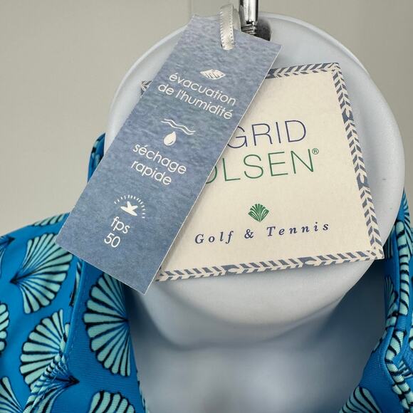 Sigrid Olsen Golf Tennis Full Zip Jacket WMNS XS Blue Teal Shell Print Stretch - Picture 6 of 8